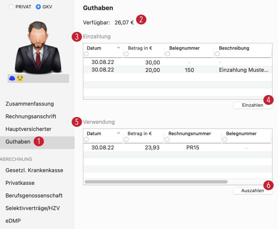 tomedo handbuch patientendetails patientenguthaben guthaben 1