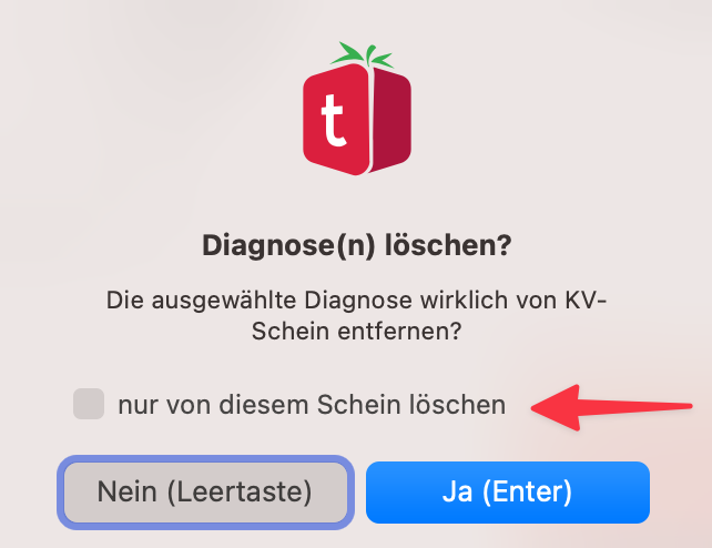 tomedo changelog v1 147 Diagnose loeschen