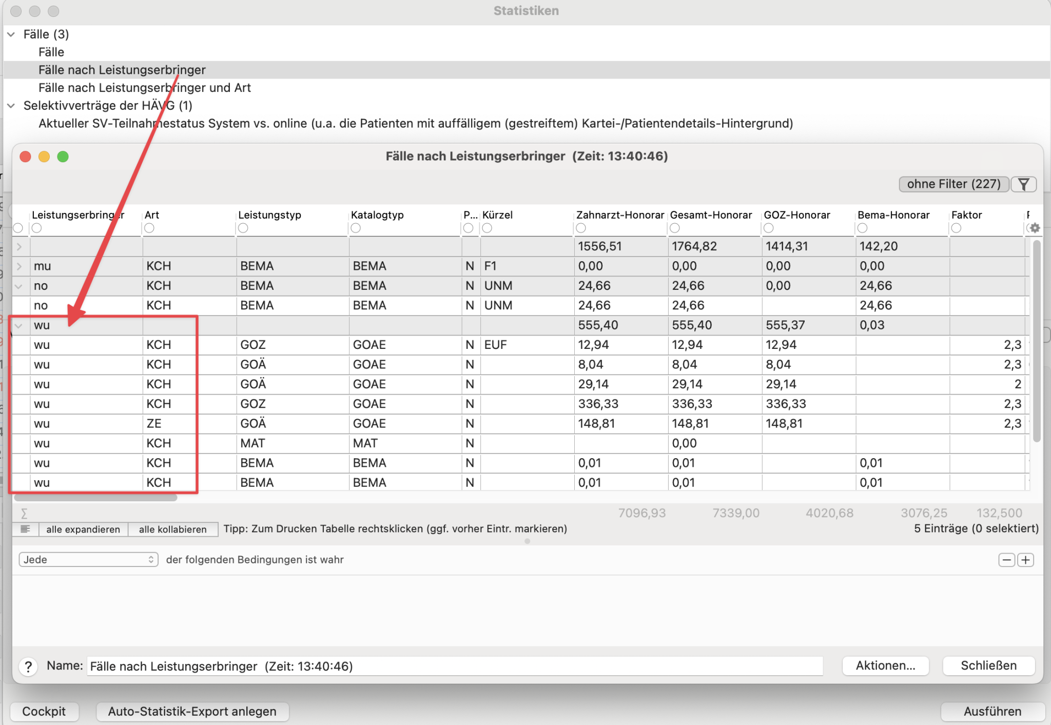 tomedo changelog v1 148 Fallstatistik