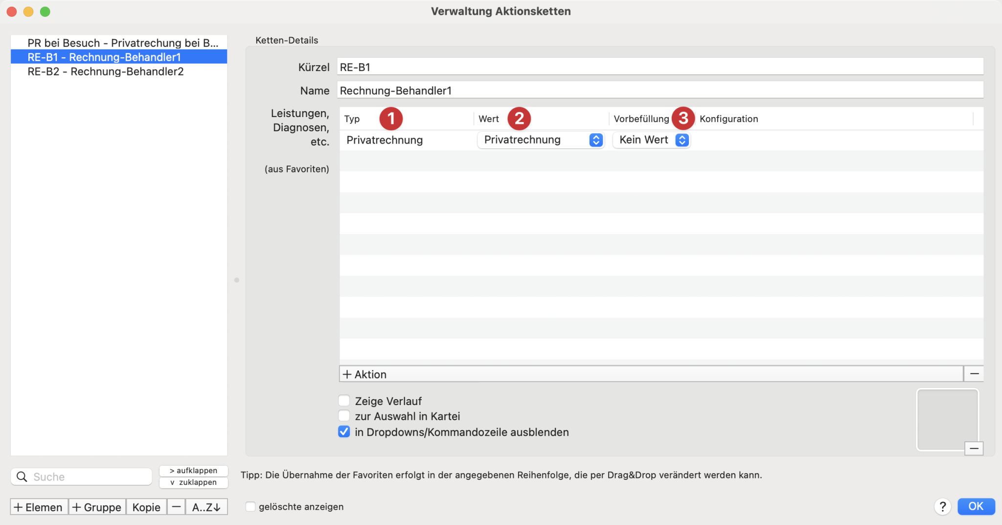 tomedo dental handbuch abrechnungsverwaltung kzv automatische privatrechnung 4