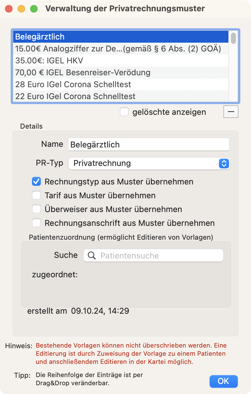 tomedo handbuch abrechnung belegarzt rechnungsmuster anlegen