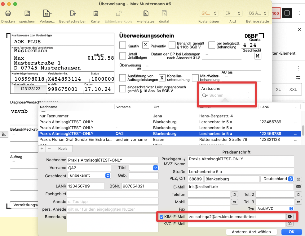 tomedo handbuch uebw arztsuche digitale muster