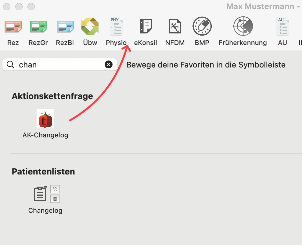 tomedo changelog 154 1 aktionskettenfrage symbol icon verwenden