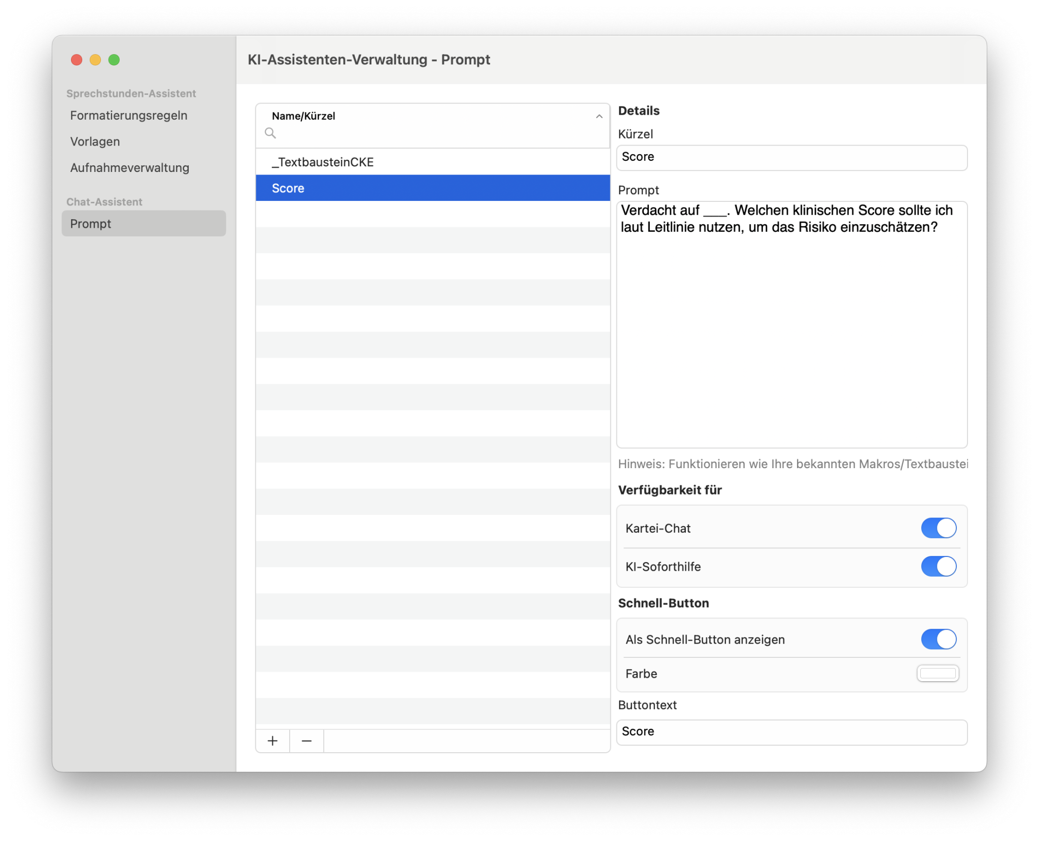 tomedo handbuch intelligence promptverwaltung