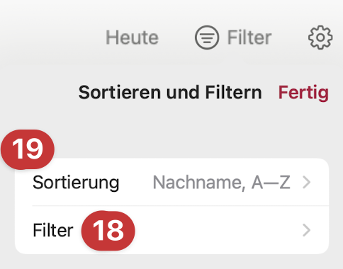 tomedo handbuch ios tagesliste filter