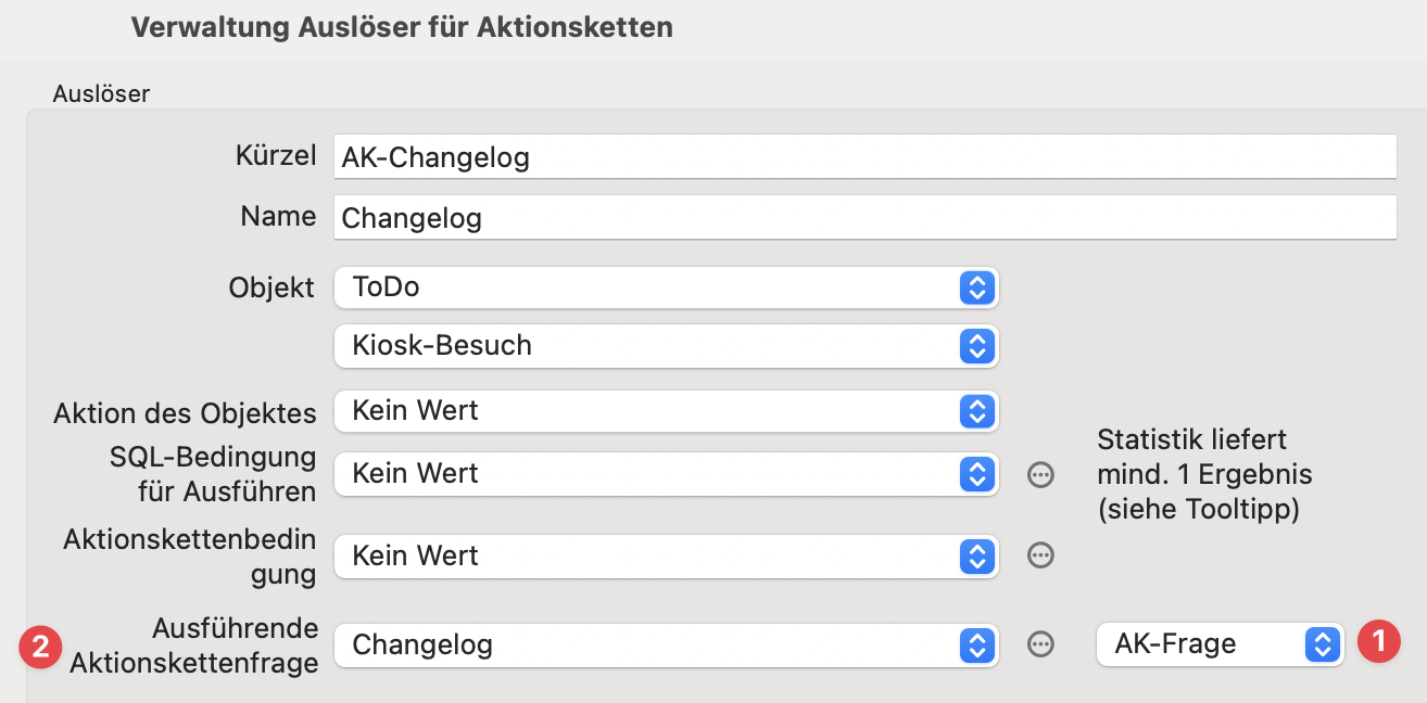 tomedo changelog 1 149 AK Frage durch AK Ausloeser starten