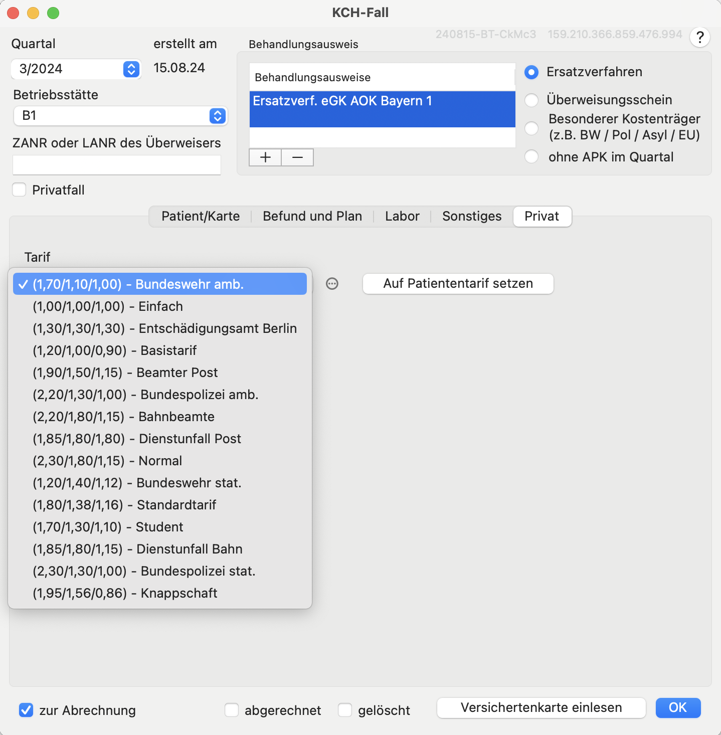 tomedo changelog v1 150 Falldaten Steigerungsschema