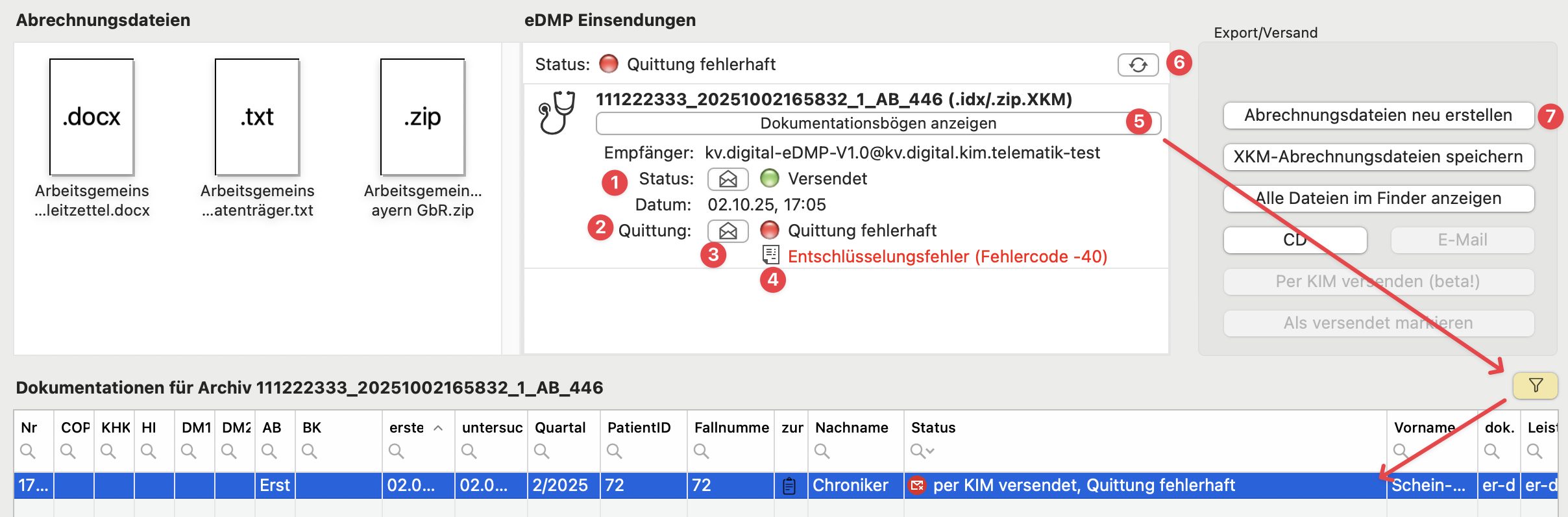 tomedo handbuch edoku versand quittiert