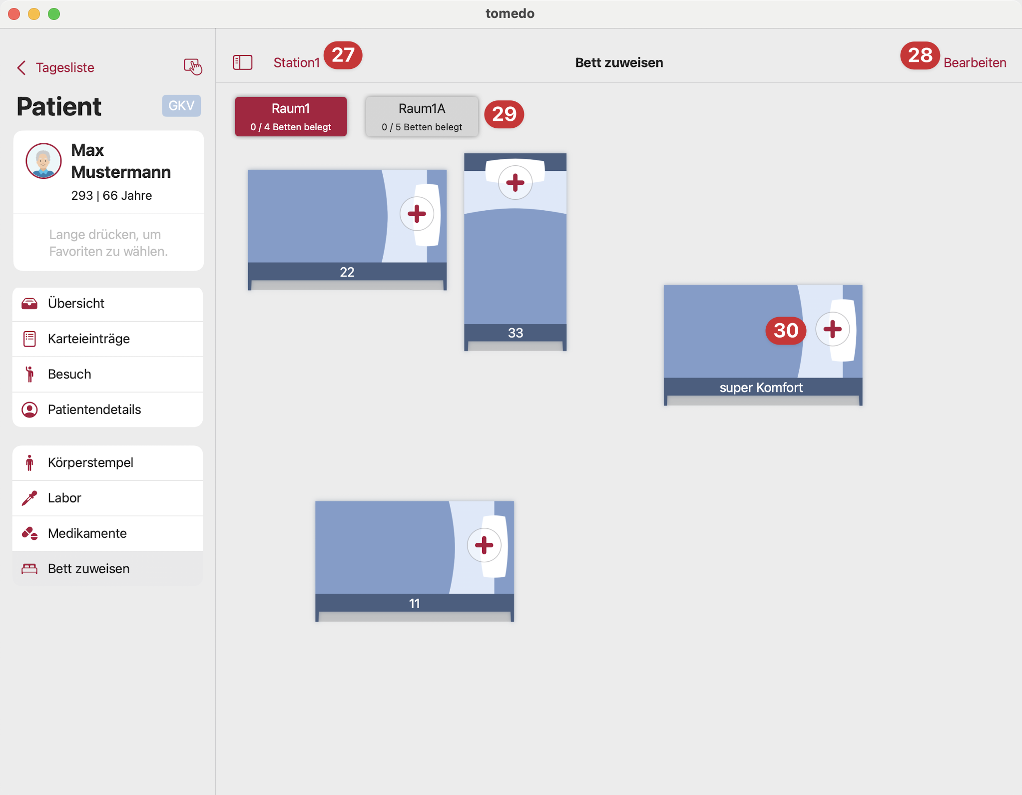 tomedo handbuch ios patientenkartei bett zuweisen 1