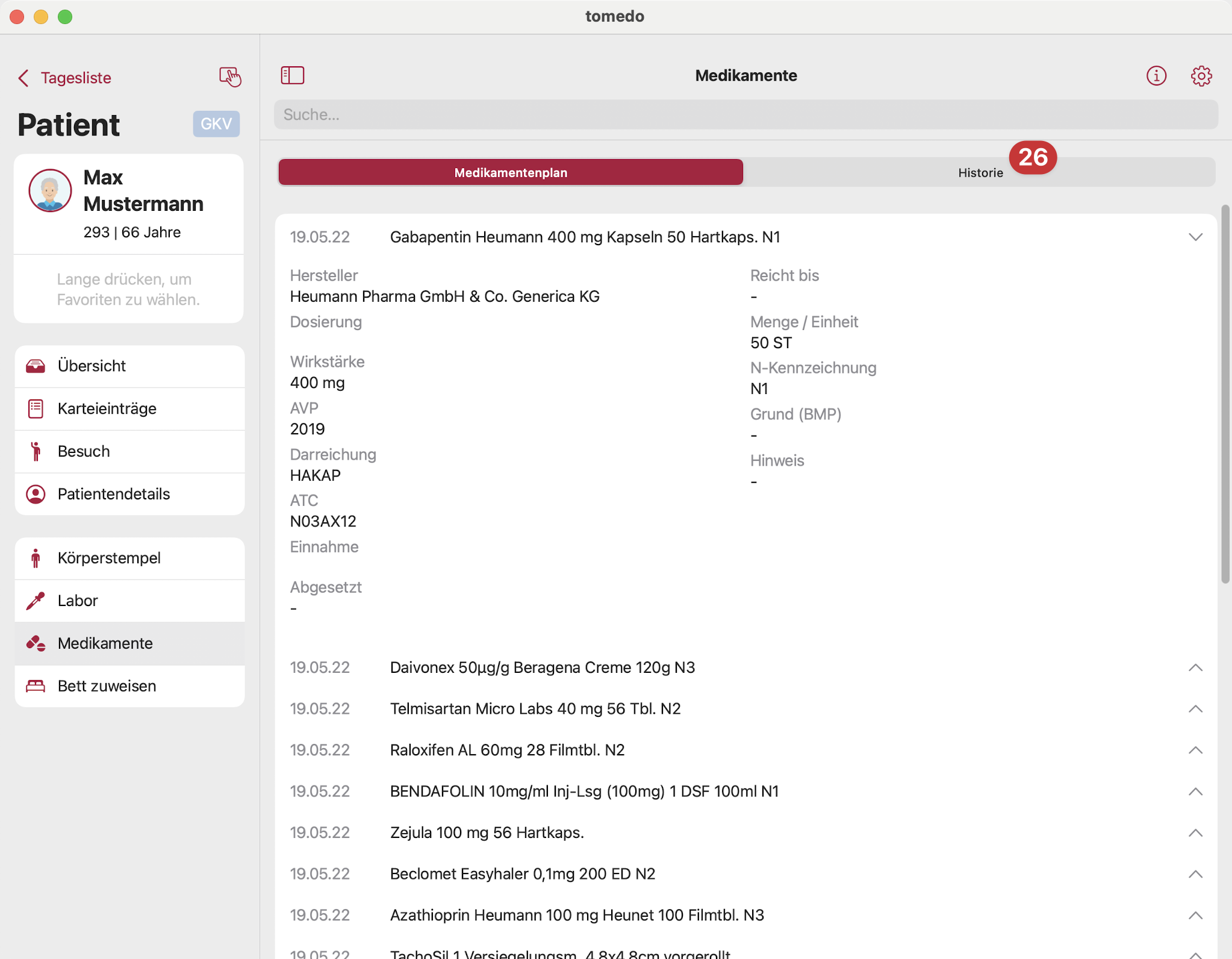 tomedo handbuch ios patientenkartei medikamente