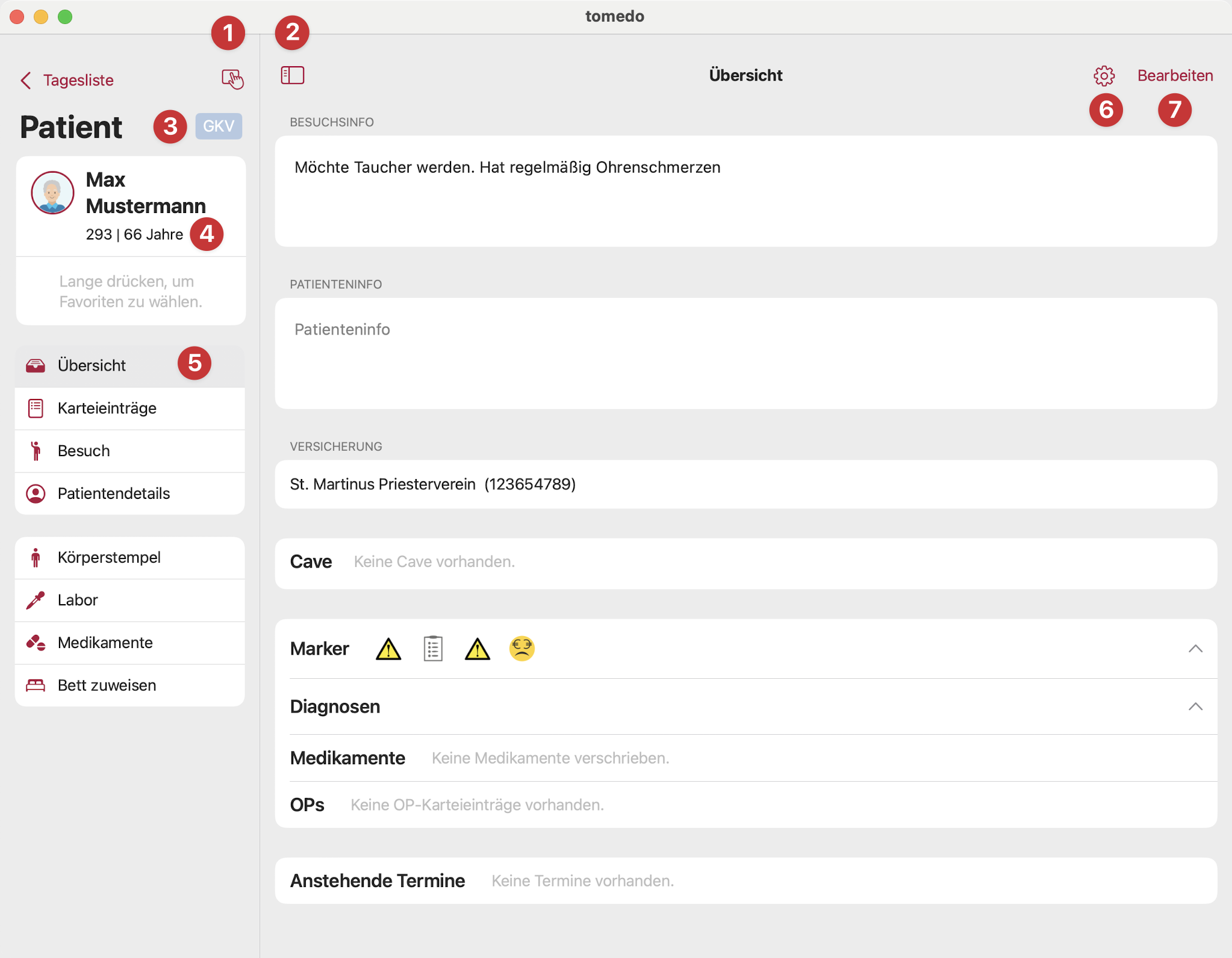 tomedo handbuch ios patientenkartei uebersicht 1