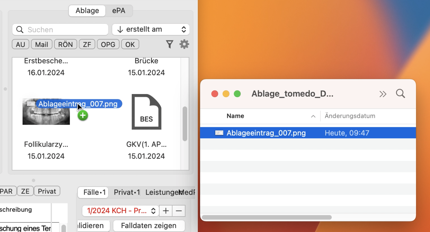 Ablage drag dropf finder Datei 1