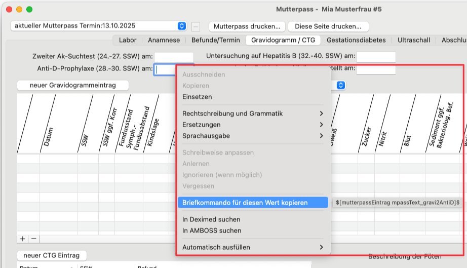 briefkommando mutterpass