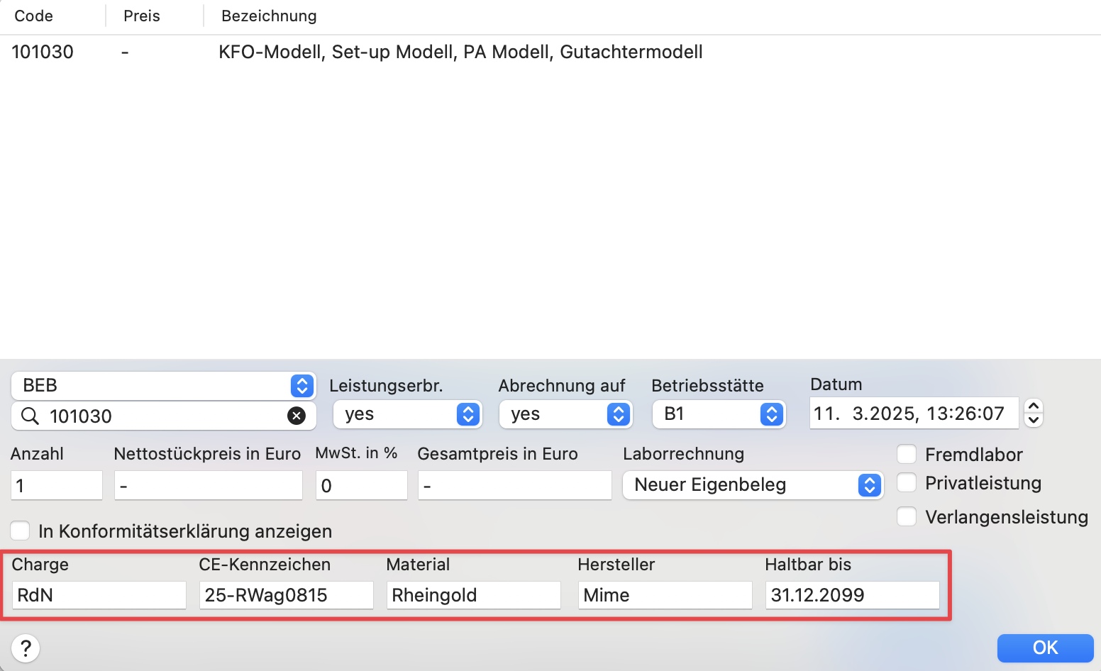 tomedo changelog 153 BG Laborleistungen dokumentieren