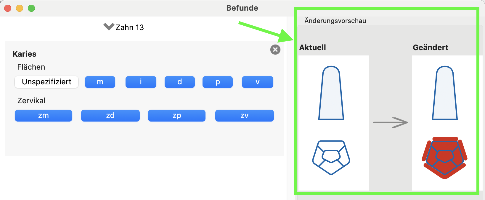 tomedo changelog 153 Befundfavoritenvorschau