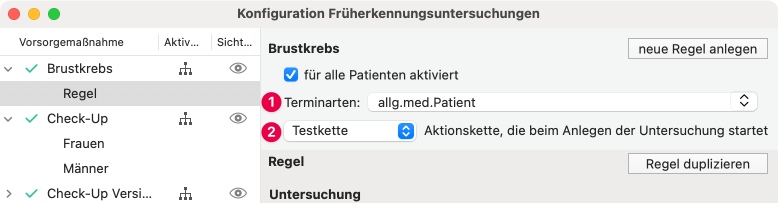 tomedo changelog 153 Frueherkennung Terminarten Aktionsketten