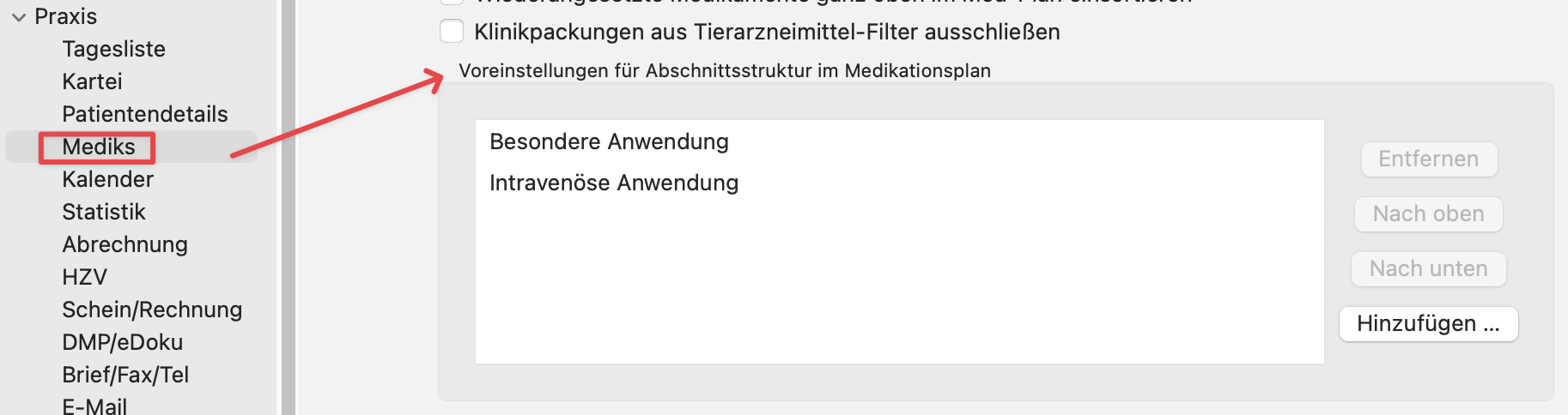 tomedo changelog 153 medikamentenverordnung abschnittsstruktur