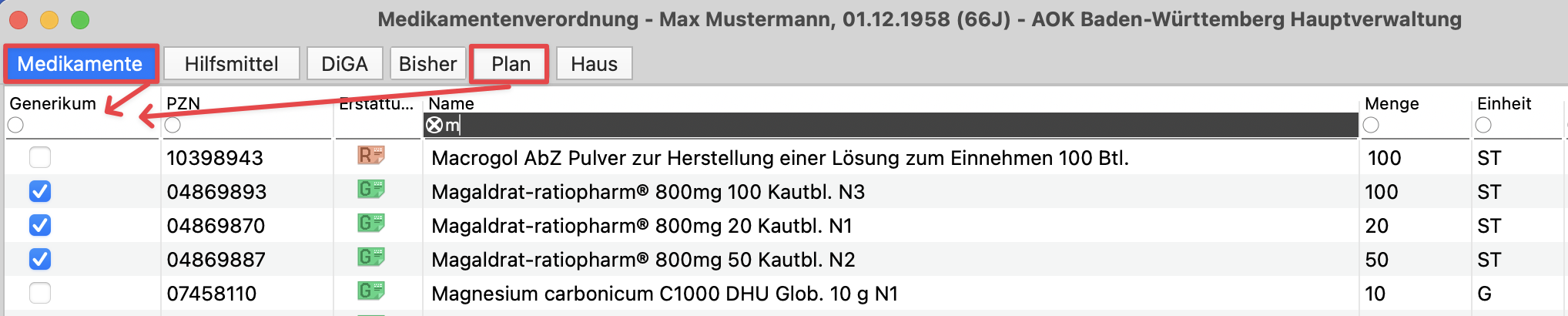 tomedo changelog 153 medikamentenverordnung generikum