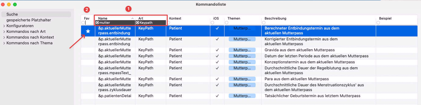 tomedo changelog 154 kommandoliste filter favorit