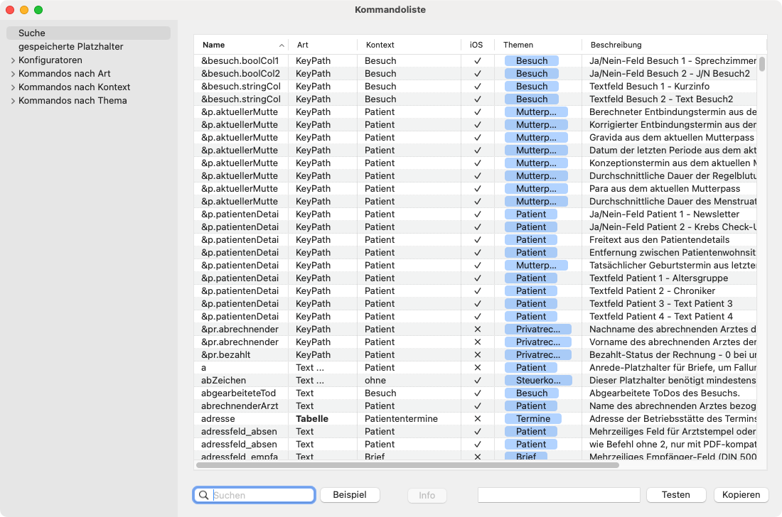 tomedo changelog v153 kommandoliste