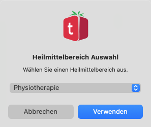 tomedo handbuch fachgruppen heilmittelerbringer auswahl heilmittelbereich