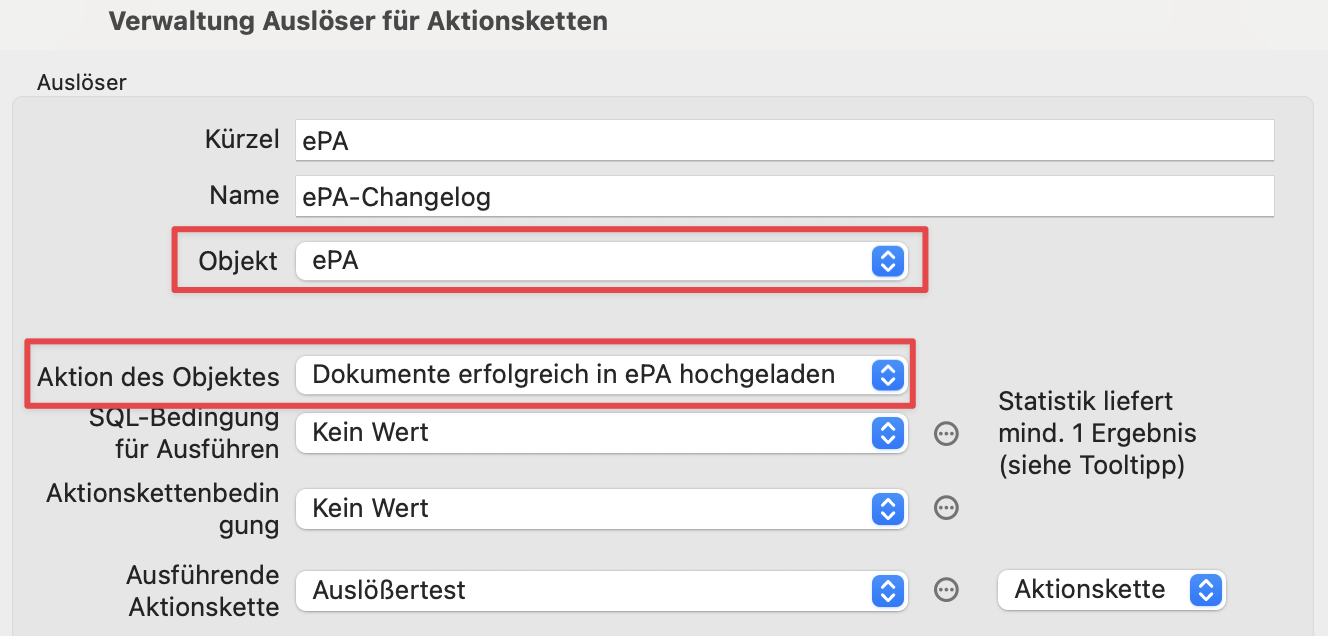 tomedo handbuch ePA aktionskettenausloeser 1