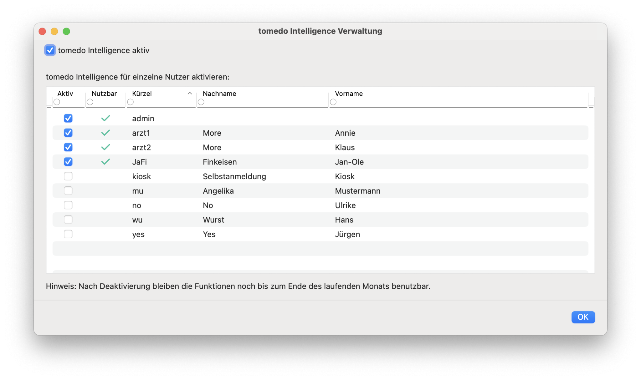 tomedo intelligence Einrichtung