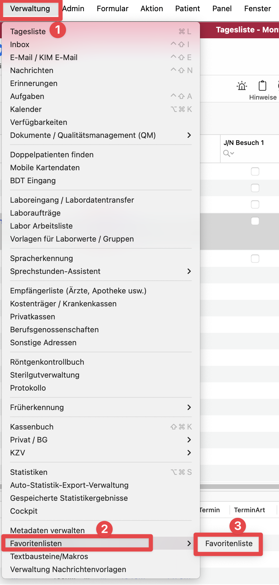 td Favoritenverwaltung