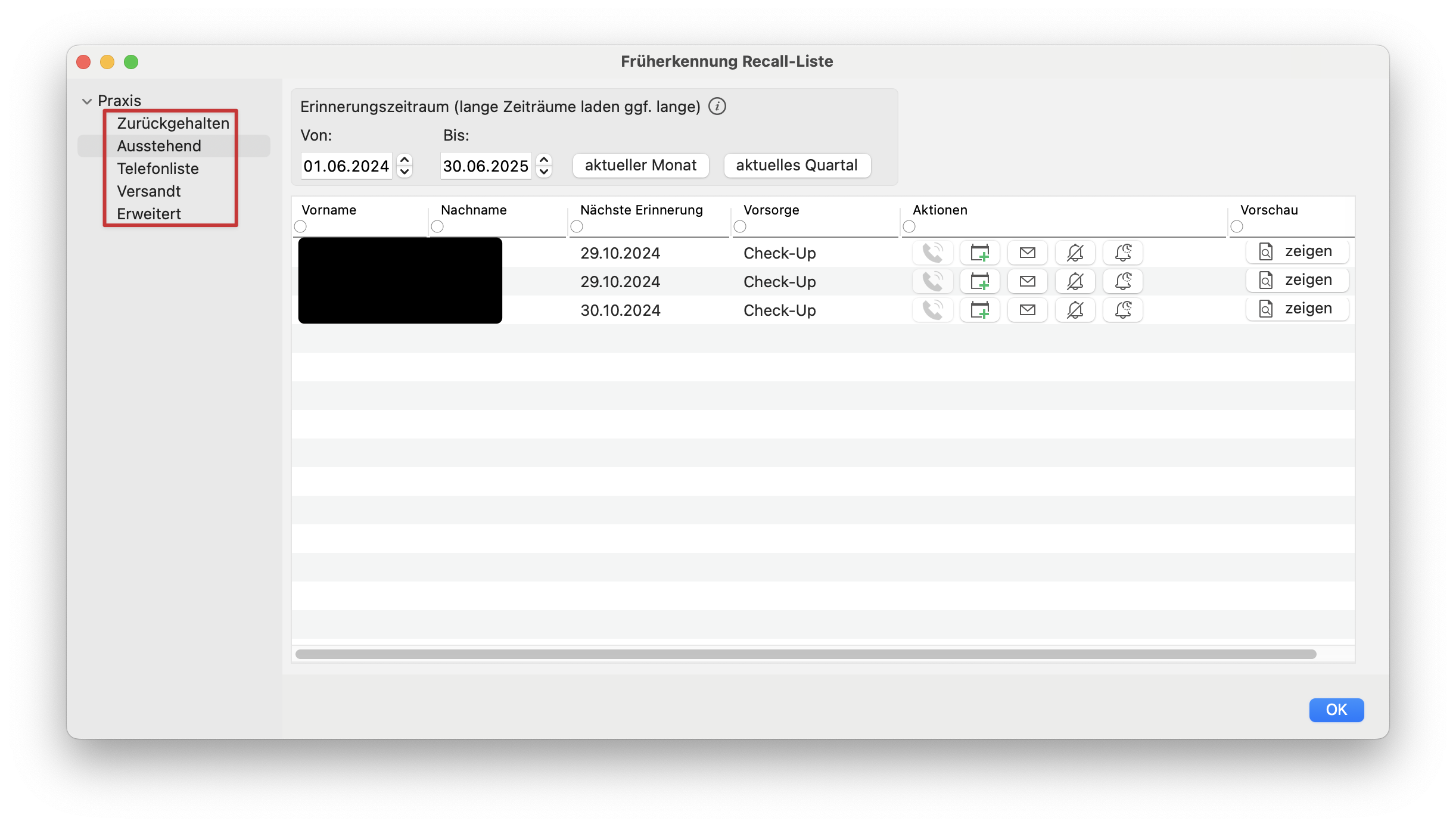 tomedo changelog 155 Frueherkennung 4