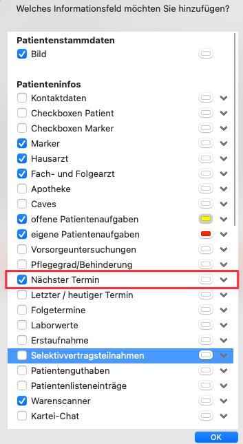 tomedo changelog 155 Patientenkurzinfo naechster termin 2