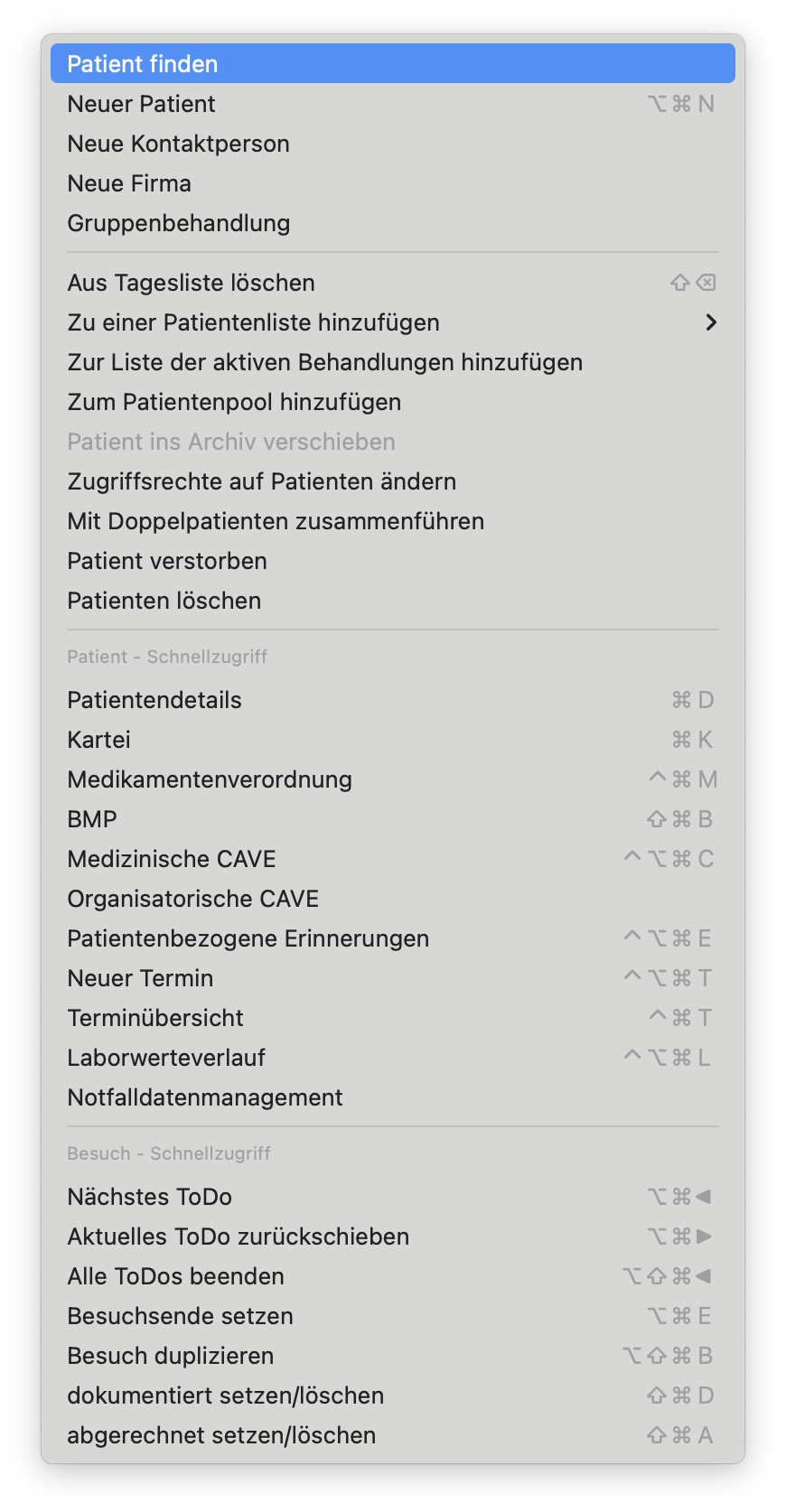 tomedo changelog 155 neue menuestruktur
