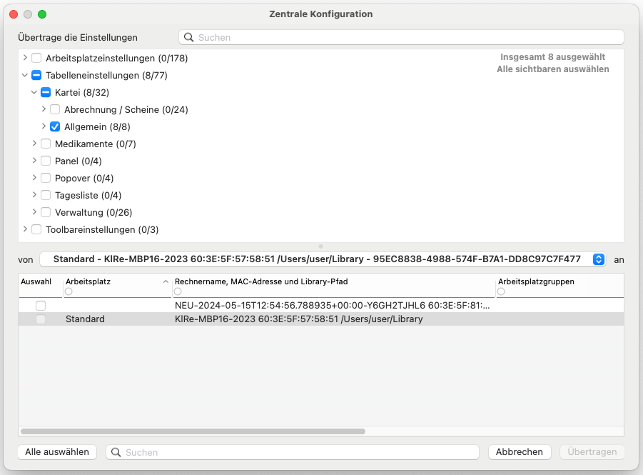 tomedo changelog 155 zentrale konfiguration einstellung 2