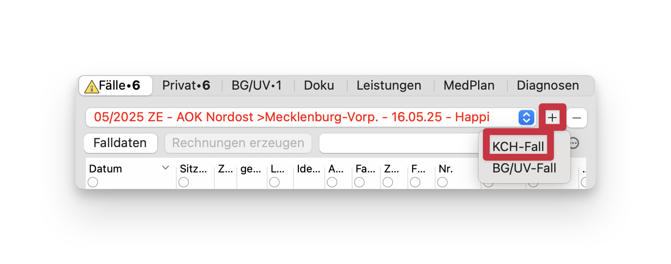 tomedo handbuch Fachgruppen Dental neuer Fall