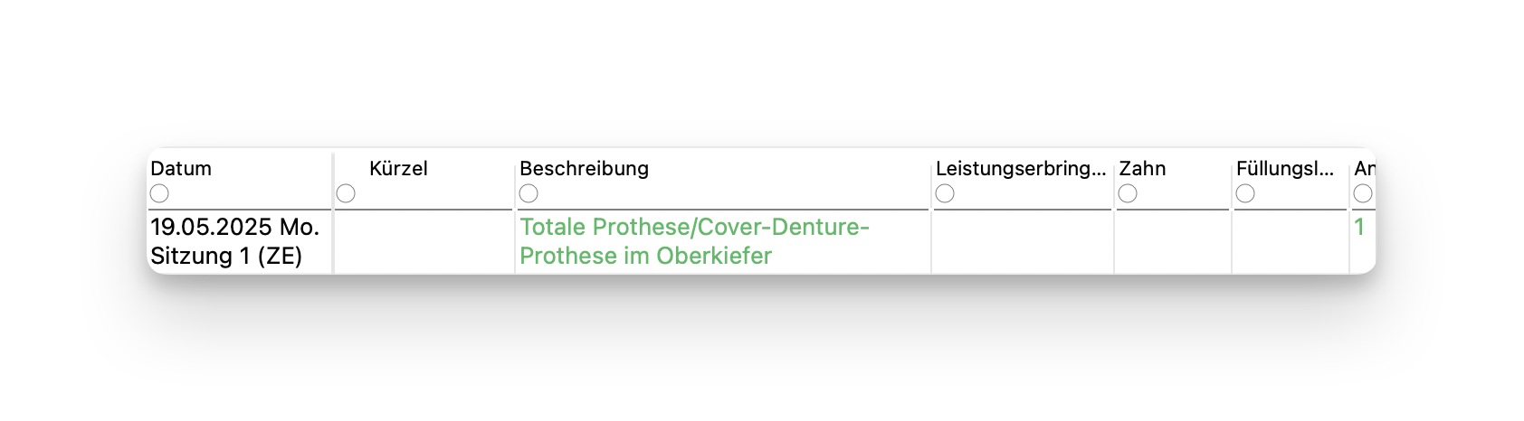tomedo handbuch Fachgruppen Dental planungstool einzelplan ze abrechnung kartei 1
