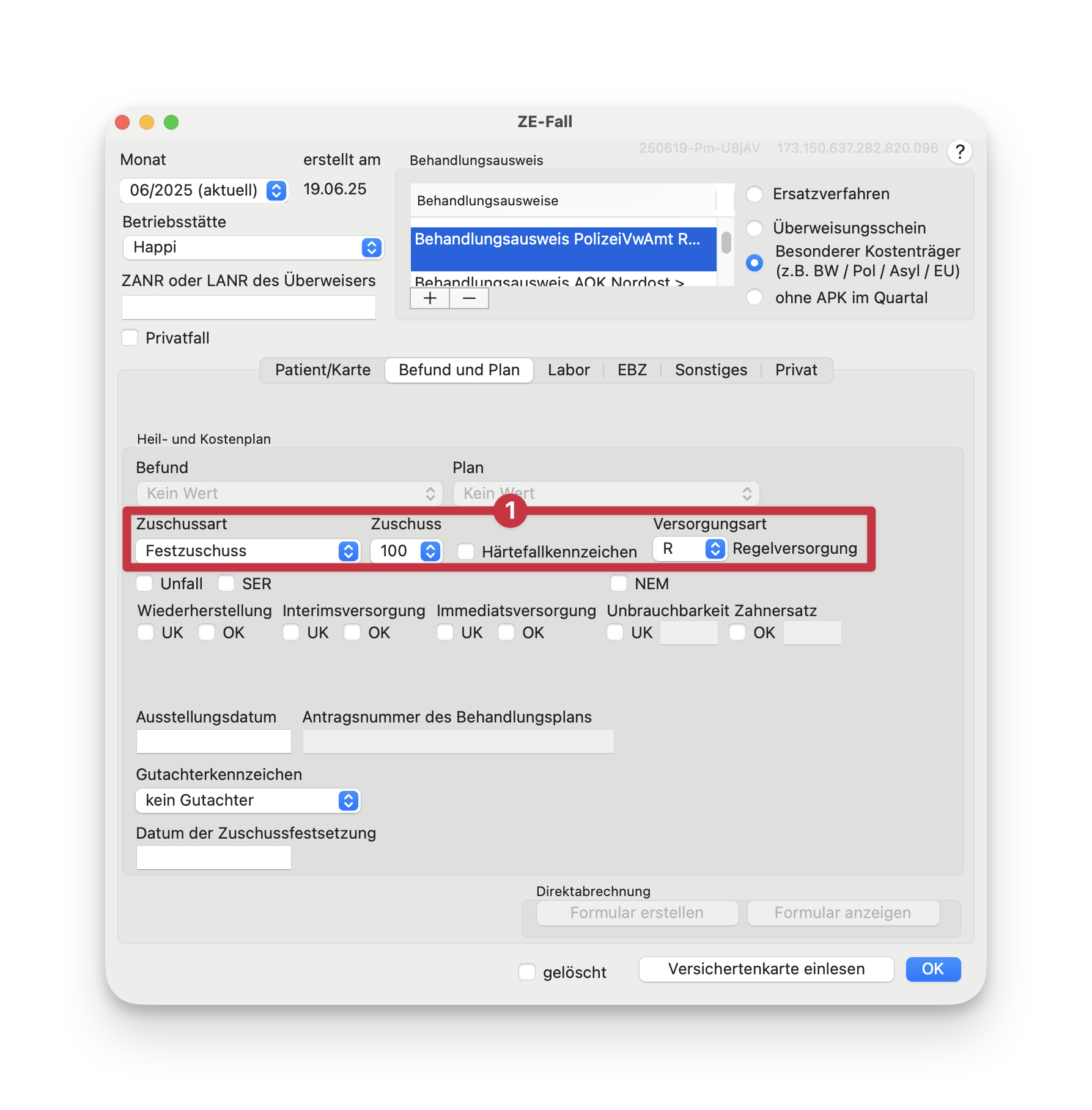 tomedo handbuch Fachgruppen Dental ze fall befund und plan richtige werte 1 1