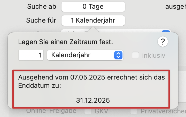 tomedo handbuch kalender terminsuche favoriten verwaltung suchzeitraum