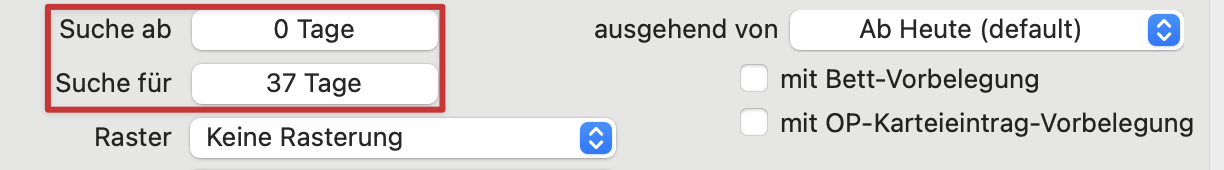 tomedo handbuch kalender terminsuche favoriten verwaltung terminsuche zeitraum