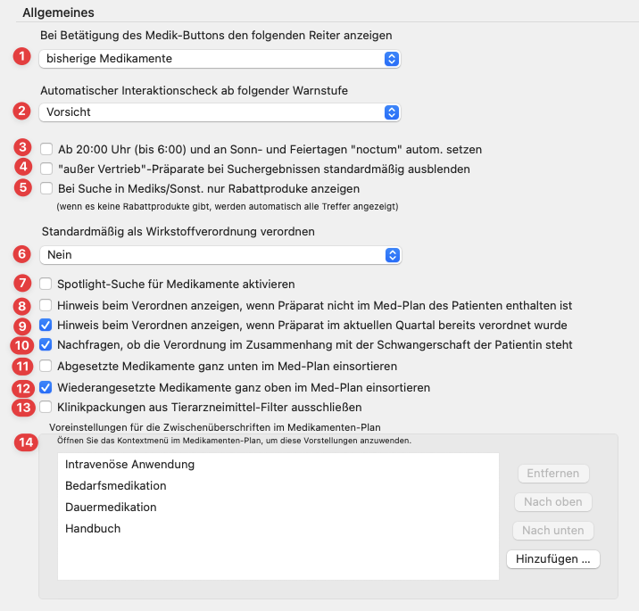 tomedo handbuch medikamentenverordnung Einstelllungen T1