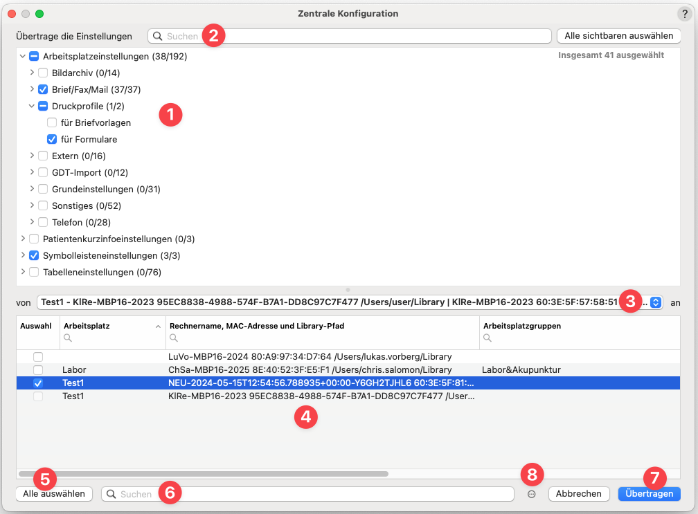 tomedo handbuch praxisverwaltung zentrale konfiguration hauptfenster