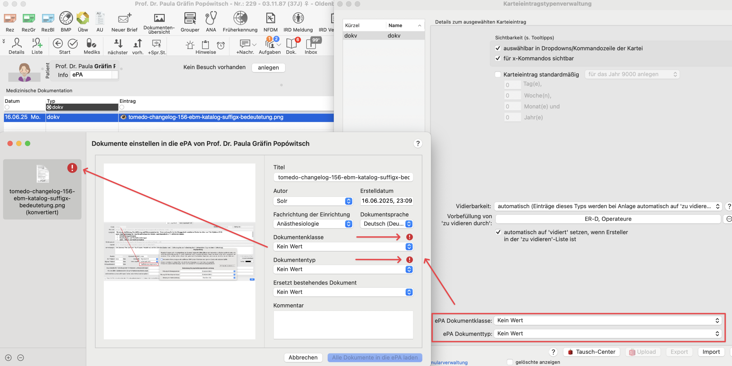tomedo changelog 156 epa dokumenttyp dokumentklasse scaled
