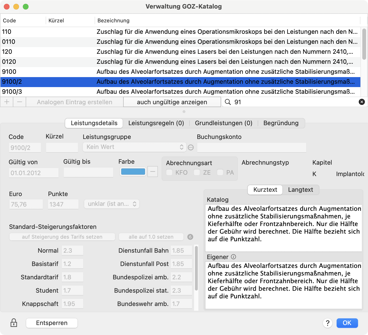 tomedo changelog v1 157 GOZ mit Bruechen