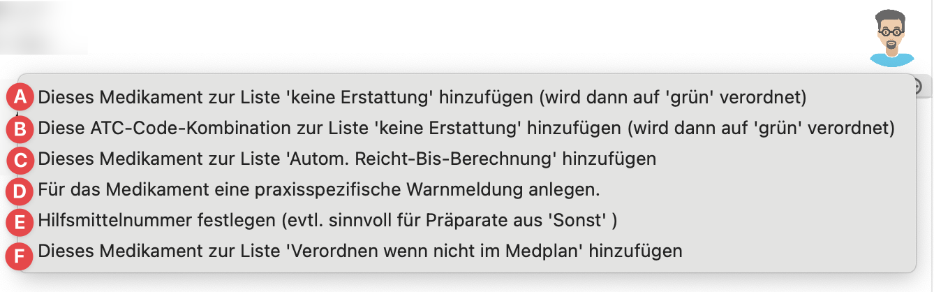 tomedo handbuch Verordnung Voreinstellung