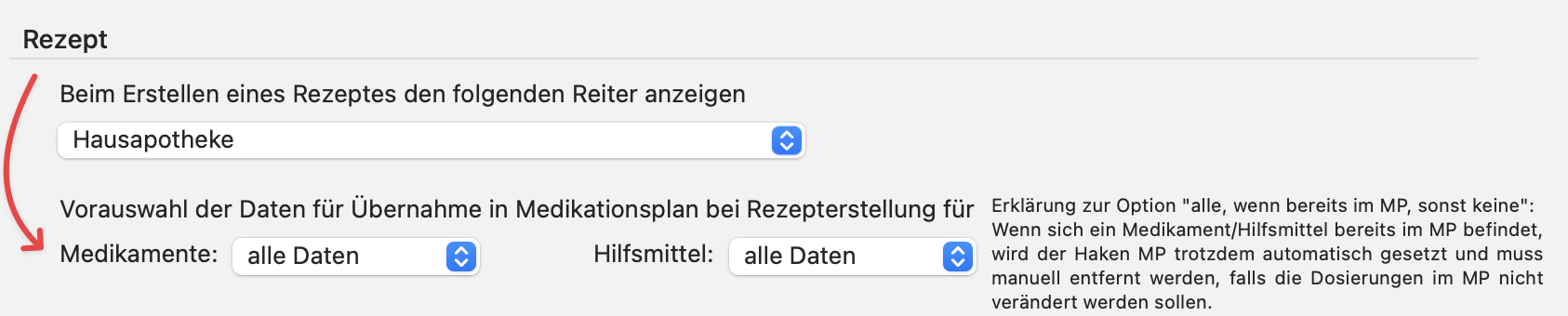tomedo handbuch medikamtenplan datenuebernahme einstellung