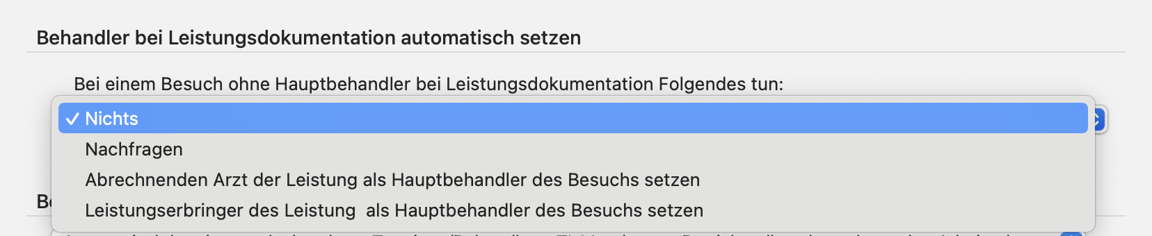 Behandler bei Leistungsdokumentation automatisch setzen 1 1