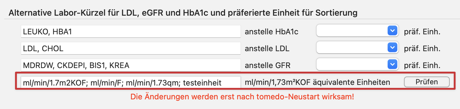 tomedo changelog 158 dmp egfr einstellung
