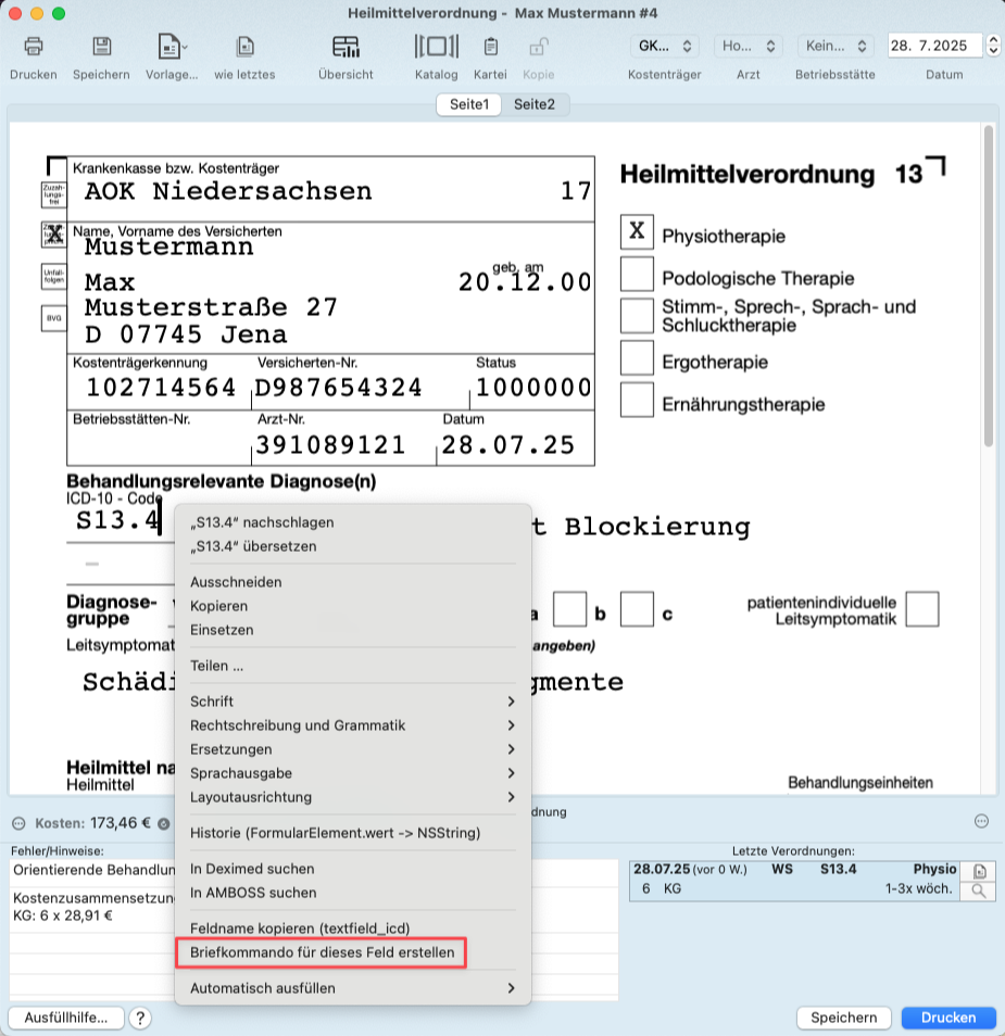 tomedo changelog 158 formulare briefkommando