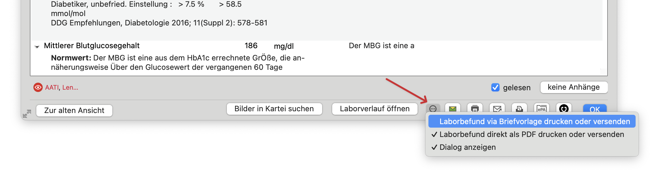 tomedo changelog 158 labor befund drucken einstellungen
