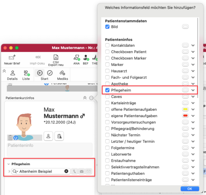 tomedo changelog 158 patientenkurzinfos pflegeheim
