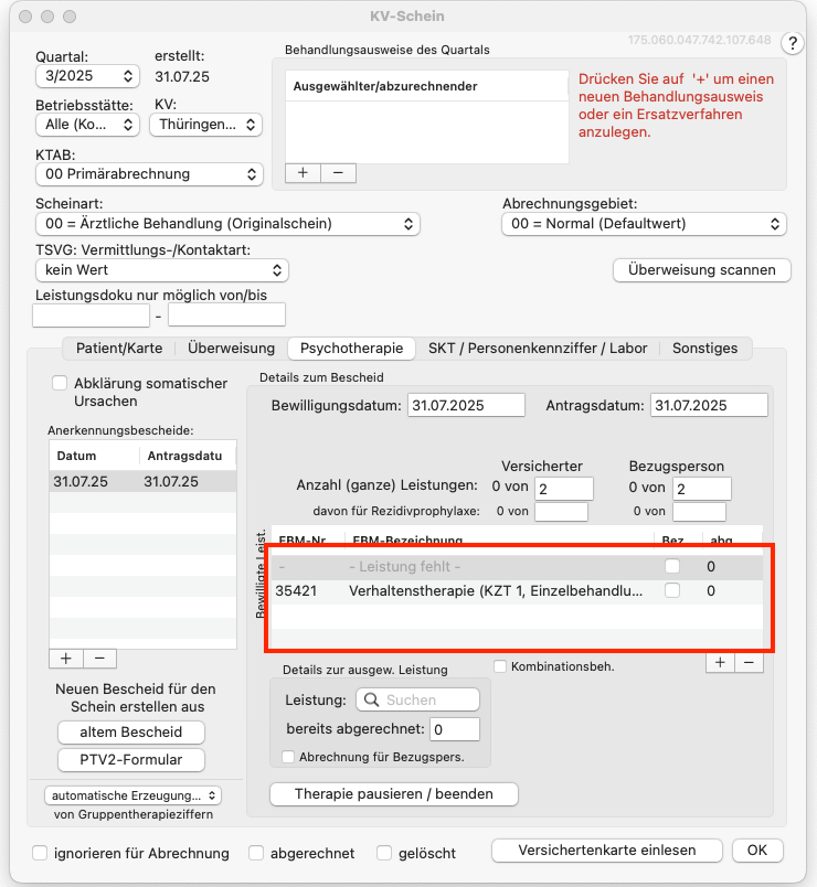 tomedo changelog 158 psychotherapie schein