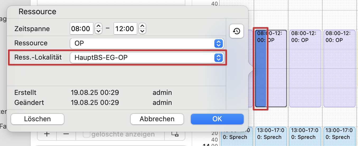 tomedo handbuch kalender neue einstellungen kalenderverwaltungen schemaverwaltung ressourcen lokalitaeten zuweisen